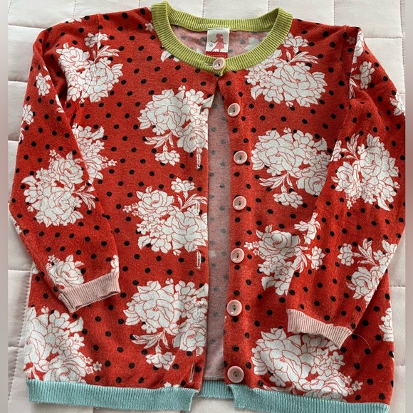 Matilda Jane Serendipity Huckleberry Floral & Polka Dot Cardigan Sweater Size 4 - Picture 1 of 12
